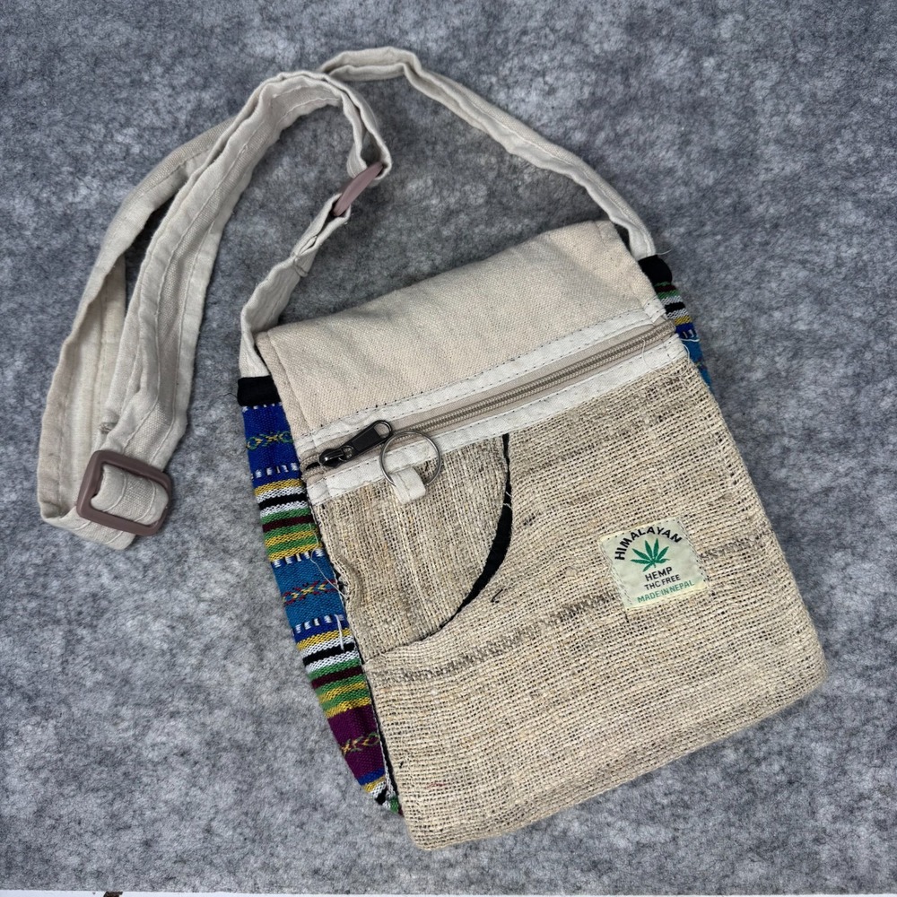 Handmade Himalayan Hemp Shoulder Cross Body Bag Boho Aztec Southwest Hippie